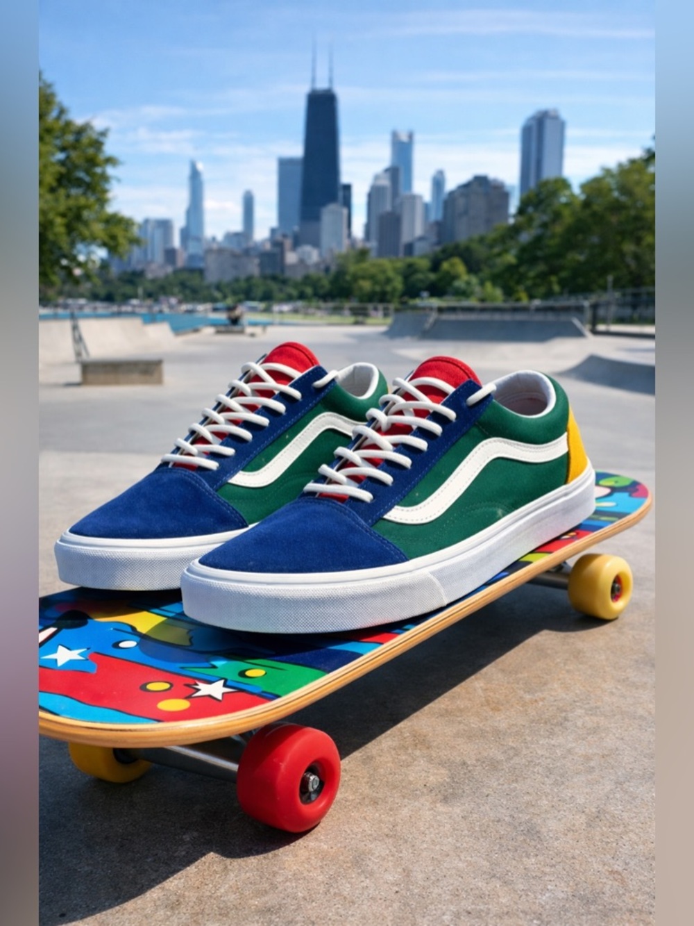 Vans Multicolor Old Skool Sneakers color block Blue Green Red & Yellow men’s